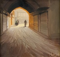 Arshed Maqabool, 12 x 12 Inch, Oil on Canvas, Cityscape Painting, AC-AHMQ-005
